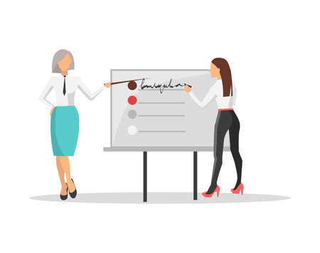 Business Train and Two Women Vector Illustrationのイラスト素材