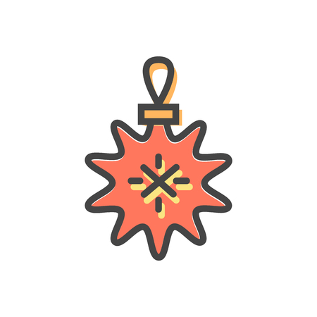 Star Christmas Toy with Lace Vector Illustrationのイラスト素材