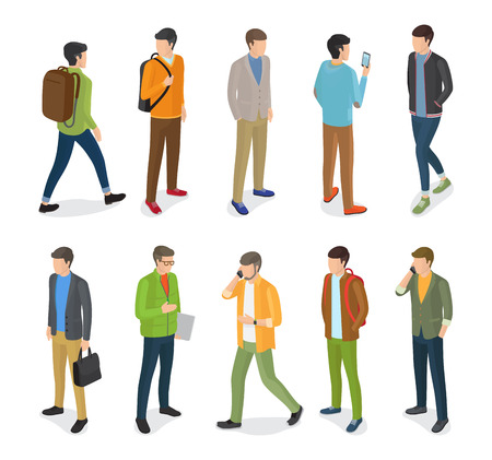 Group of Teenage Guys Dressed in Different Clothesのイラスト素材