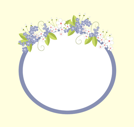Frame with Flowers in Bloom Vector Illustrationのイラスト素材