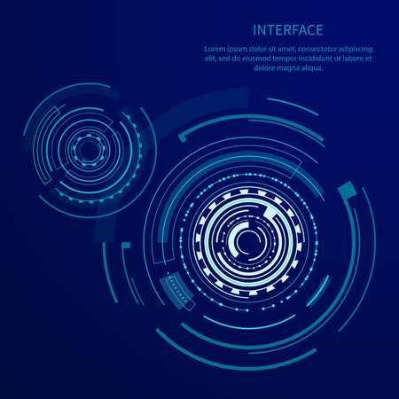 Futuristic Interface With Many Geometric Shapesのイラスト素材