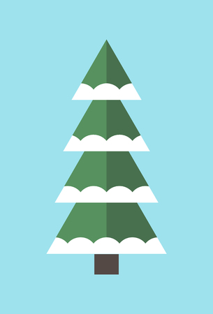 Tree Icon Decorated by Snow vector illustrationのイラスト素材