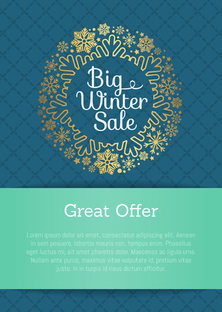 Big Winter Sale Great Offer Poster Decorative Frameのイラスト素材