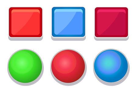 Empty Glossy Web Buttons Square and Round Shapeのイラスト素材
