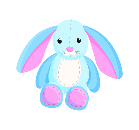 Bunny Fluffy Toy Santa Factory Vector Illustrationのイラスト素材