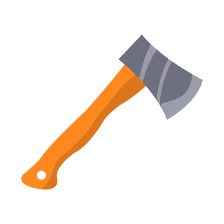 Hatchet with Wooden Handle Isolated Illustrationのイラスト素材
