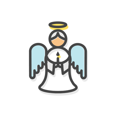 Angel with Wings Christmas Vector Illustrationのイラスト素材