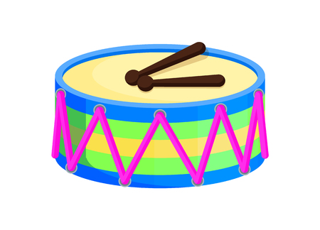 Drum Toys with Sticks Santa Vector Illustrationのイラスト素材