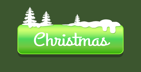 Christmas Green Push-button Vector Illustrationのイラスト素材