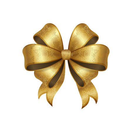 Golden Bow Knot with Five Loop Vector Illustrationのイラスト素材
