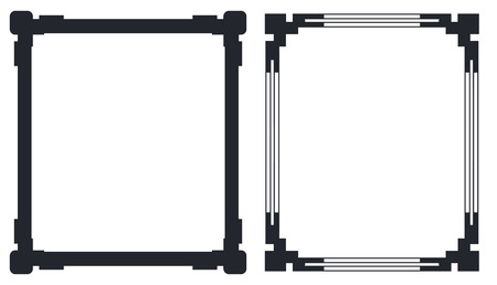 Colorless Black Frames with Decorative Corners Vectorのイラスト素材
