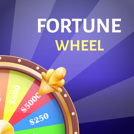 Fortune Wheel Poster with Earnings in 5000 Dollarsのイラスト素材