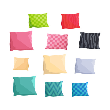 Decorative Small Cushions Plain and with Patternsのイラスト素材