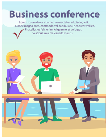 Business Conference at Seaside Vector Illustrationのイラスト素材