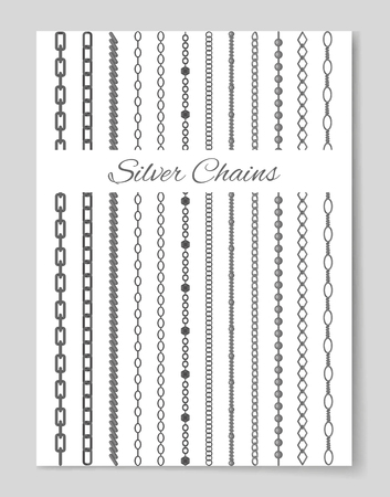 Collection of Silver Chains vector illustrationのイラスト素材