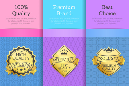 Quality Premium Brand Best Choice Set Golden Labelのイラスト素材