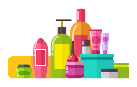 Tubes and Lotions Poster Set Vector Illustration