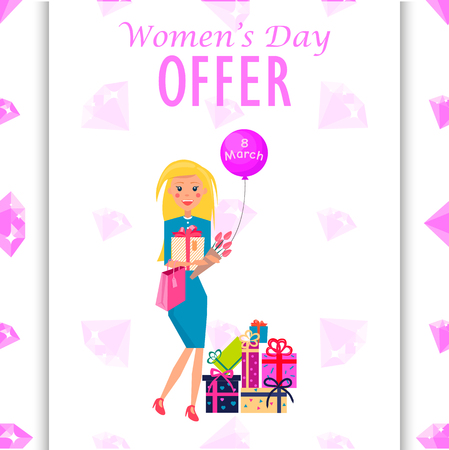 Womens Day Offer Promotion Poster Illustrationのイラスト素材