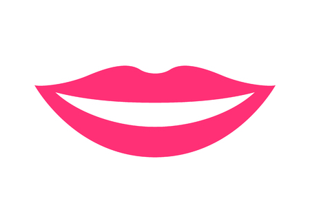 Woman's Smile Vector Illustration on white background.のイラスト素材