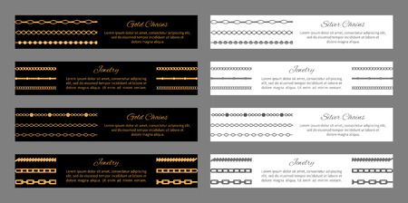 Gold and Silver Chains Jewelry Vector Illustrationのイラスト素材