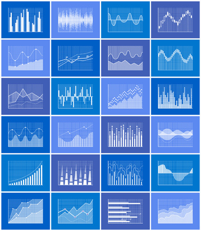Graph Collection Poster Set Vector Illustrationのイラスト素材