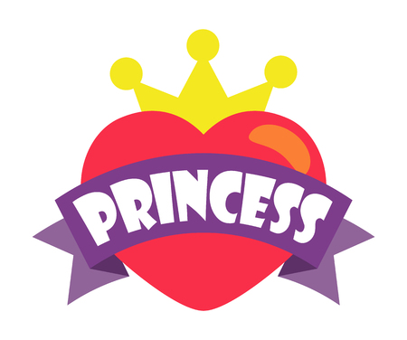 Princess Party Heart and Crown Vector Illustrationの写真素材