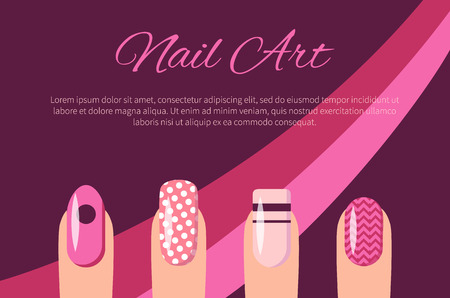 Nail Art Multicolored Poster Vector Illustrationのイラスト素材