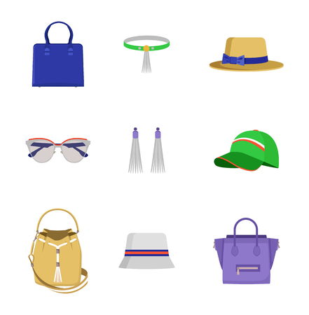 Accessories Collection Poster Vector Illustrationのイラスト素材