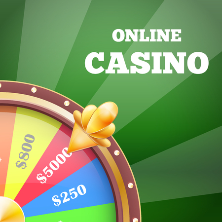 Online Casino and Wheel Banner Vector Illustrationのイラスト素材
