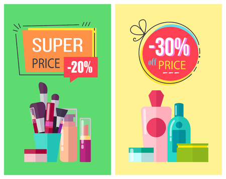 Super price and less 30 percent off price vector illustration.のイラスト素材