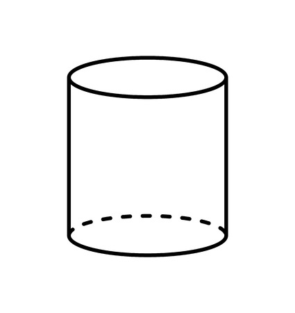 Black Cylinder Geometric Figure Shape Projectionのイラスト素材