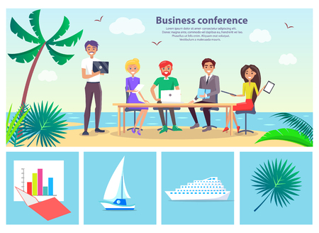 Business Conference Seaside Vector Illustrationのイラスト素材