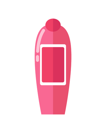 Shiny Pink Plastic Bottle of Aromatic Shower Gel Vector illustration.のイラスト素材