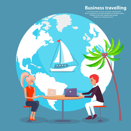 Business Travelling and People Vector Illustrationのイラスト素材