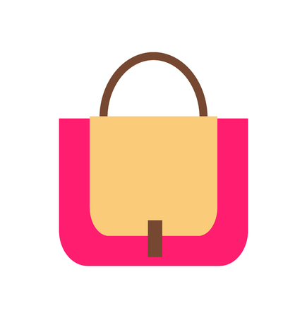 Bag for women at clothing store, accessory with handle, object comfortable to carry, important element for ladies isolated on vector illustrationのイラスト素材