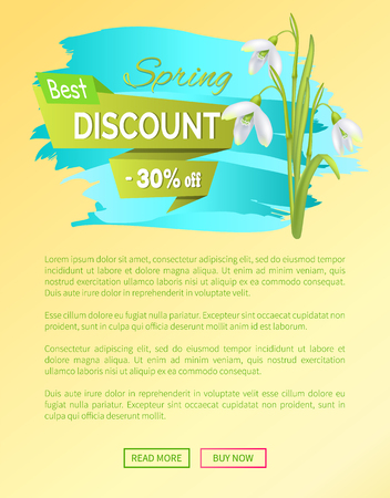 New Offer Discount Sale Spring Poster with text and flowers vector illustrationのイラスト素材