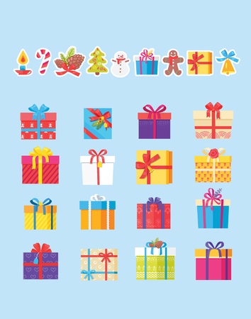 Set of Icons with Presents Vector Illustrationのイラスト素材