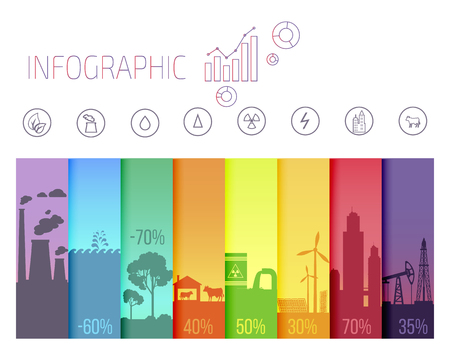 Infographic Poster with Ecological Problemsのイラスト素材