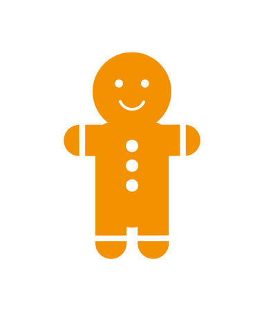 Gingerbread man with smile and buttons on belly.
