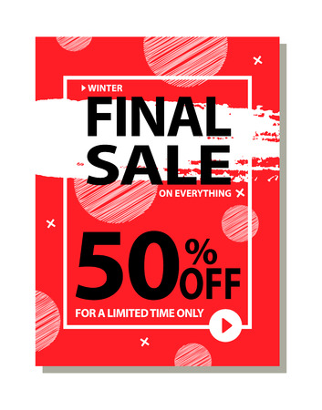 Final Sale 50 Off For Limited Time Only Posterのイラスト素材