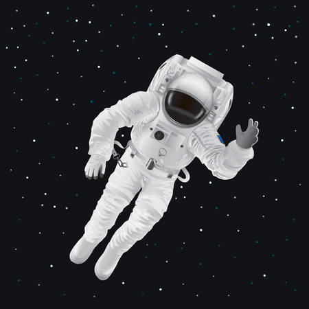 Spaceman in Pressure Suit out in Space among Starsのイラスト素材
