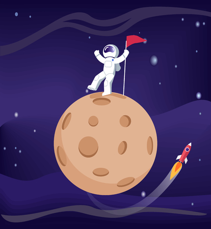 Mercury and Astronaut Poster Vector Illustrationのイラスト素材