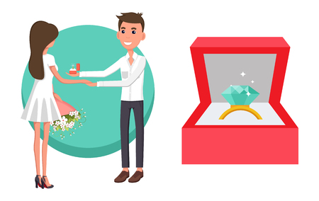 Proposal of Boyfriend Poster Vector Illustrationのイラスト素材