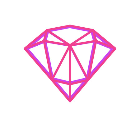 Abstract Geometric Fugure of Bright Pink Diamondのイラスト素材