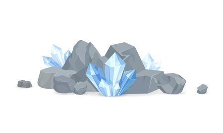Rocks and Minerals Collection Vector Illustrationのイラスト素材