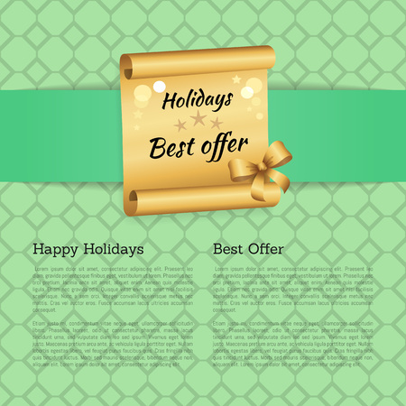 Holiday Best Offer on Golden Scroll Decorated Bowのイラスト素材