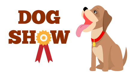 Dog Show Poster, Colorful Vector Illustrationのイラスト素材
