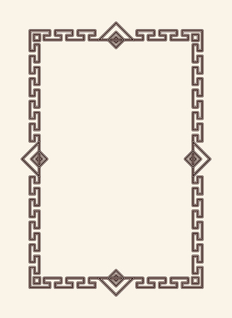 Old Vintage Frame with Cut Angles and Thin Swirlsのイラスト素材