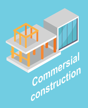 Commersial Construction , Building Layout Posterのイラスト素材