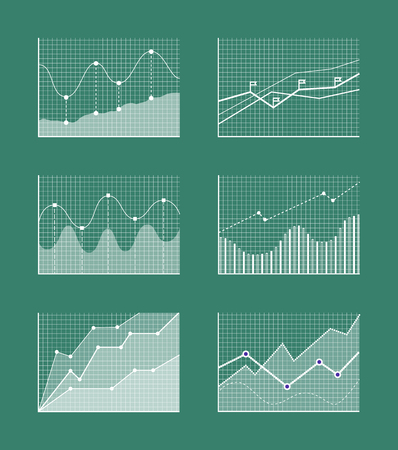 Charts Collection with Frames Vector Illustrationのイラスト素材